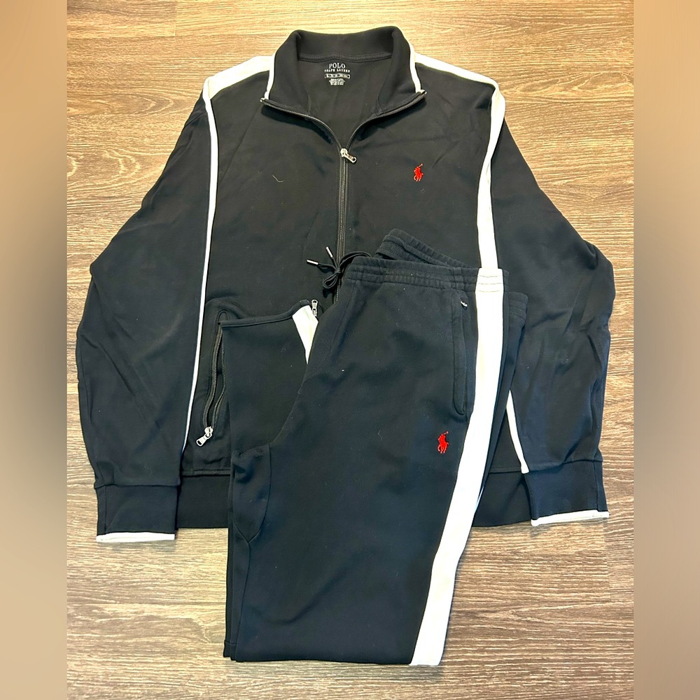Polo Ralph Lauren Zip-Up Sweatsuit Black size XL great condition